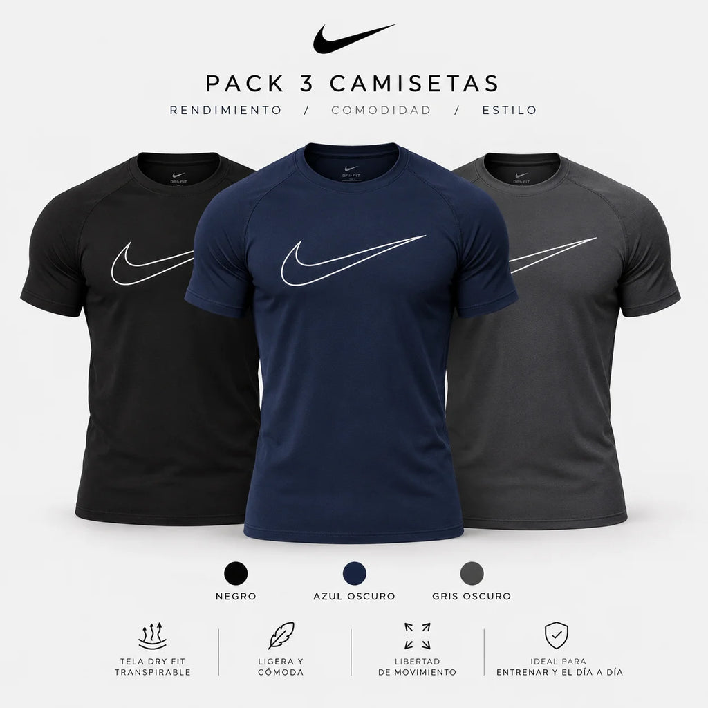 CAMISETAS NIKE PACK X3 - TALLAS L/XL