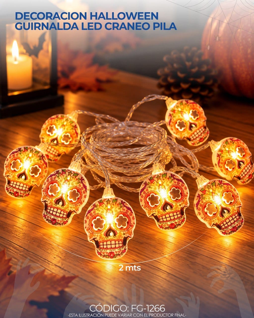 Guirnalda Luces Led Halloween 2m Variado