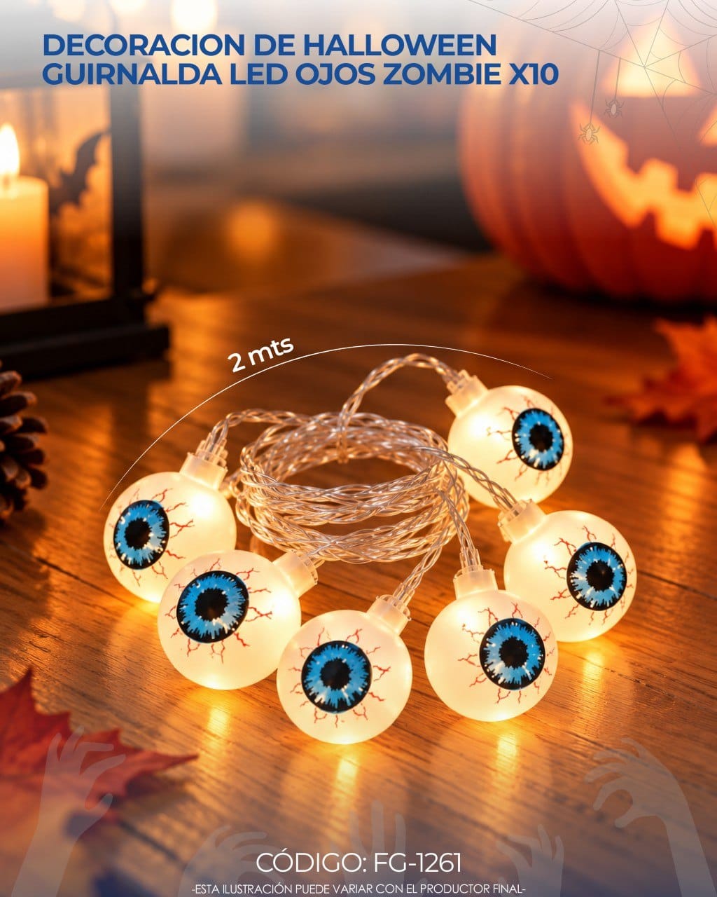 Guirnalda Luces Led Halloween 2m Variado